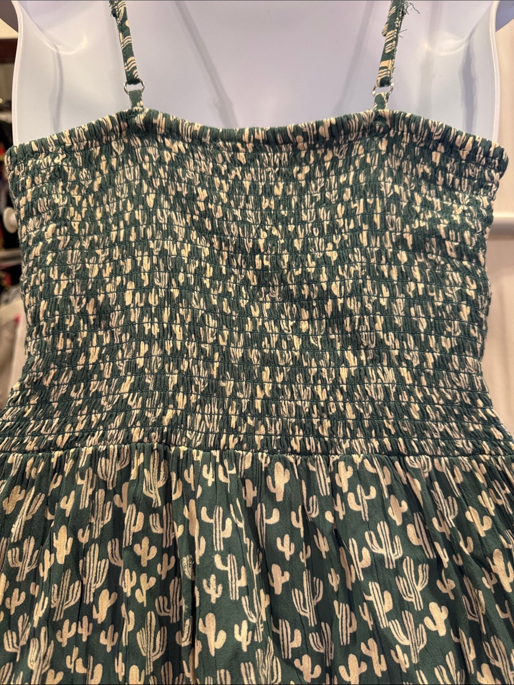 Angie Green Cactus-Print Tie-Front Midi Dress - Picture 4 of 4